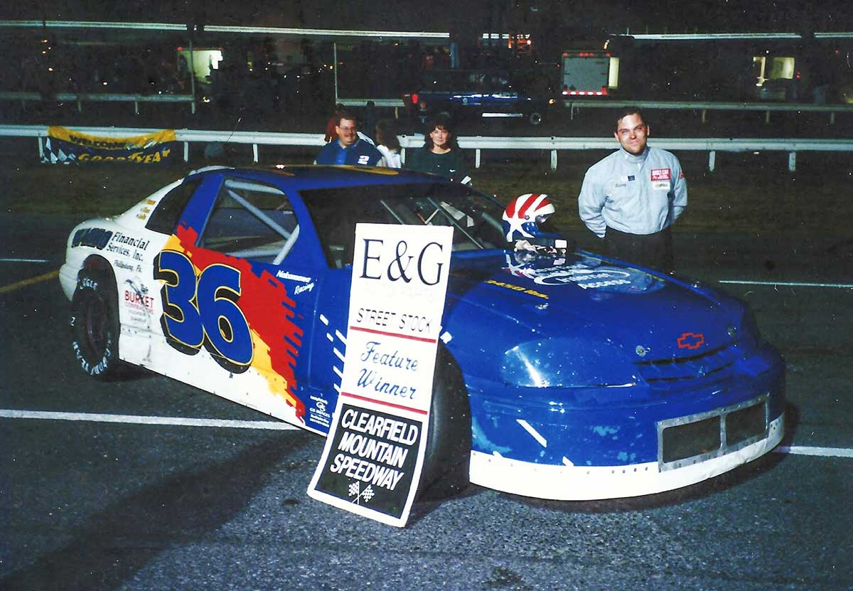 1998, UMI’s future engineer, Ramey Womer wins in his 1998 Monte Carlo.