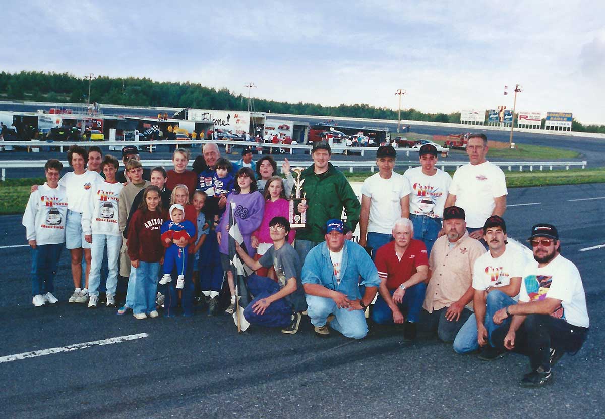 1990s, Local racing legend, Clate Husted & his fans.